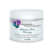 Organic Excellence Balance Plus Therapy - USP Bioidentical Organic Progesterone Cream for Women - with Phytoestrogens - for Menopause Relief and Natural Hormone Balance, 2 oz (57g)