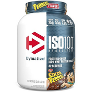 Dymatize ISO100 Hydrolyzed Protein Powder, 100% Whey Isolate, 25g of Protein, 5.5g BCAAs, Gluten Free, Fast Absorbing, Easy Digesting, Cocoa Pebbles, 3 Pound