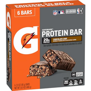 Gatrade Chocolate Chip Whey Protein Bars, 20g Protein, 6 Pack. Chocolate Chip Protein Bars Do Not Contain Any Trans Fats