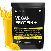 Roti Vegan Protein Powder, 500g, Alphonso Mango Flavour, Plant Based Pea Protein Powder with Multivitamin, Minerals, Superfoods, Digestive Enzymes