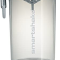 Smartshake O2GO ONE Plastic Protein Shaker Bottle 600 ml | 20 oz - Leakproof Screw-on Lid - BPA Free – Unisex - Mist Gray