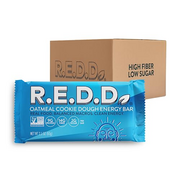 R.E.D.D. Bar, Oatmeal Vegan Protein Bar, Low Sugar, Gluten Free, High Fiber, Adaptogens and Superfoods, 6 Bars