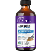 New Chapter Elderberry Syrup, 24 Servings, Immune Defense for Kids (4+) & Adults, 64x Concentrated Black Elderberry + Grade A Honey, No Corn Syrup, Non-GMO, Gluten Free