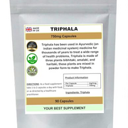 Triphala Capsules 750mg 100% Pure (Super Strength) No addtivies No fillers (90)