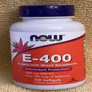 NOW E-400 Antioxidant Protection 268mg, 100 Softgels - Exp 08/2026