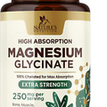 Magnesium Glycinate Supplement, 250 Mg, 100% Chelated Magnesium Supplement for H