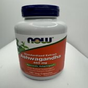 NOW FOODS Ashwagandha 450 mg - 180 Veg Capsules, Exp 06/26, NEW & SEALED