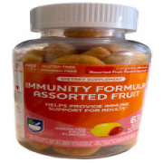 JUMBO SIZE 63 Pectin Gummies IMMUNITY FORMULA Support Assorted Fruit 8/24 15z