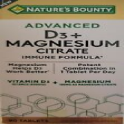 Nature's Bounty Advanced D3 + Magnesium Citrate 90 Tabs Exp. 09/2025