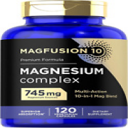 Magnesium Complex Supplement 745mg | 120 Capsules | 10 in 1 Blend | Vegetarian,