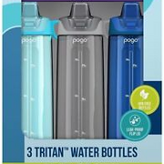 Pogo BPA Free Tritan Water Bottles with Flip Lid and Sky, Blueberry, Gray