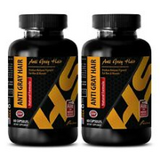 Hair growth vitamins - ANTI GRAY HAIR 1350mg - supplement 2 Bottles 120 Capsules