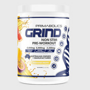 GRIND Non Stim Pre Workout By Primabolics Caffeine FREE Formula PARADISE FRUITS