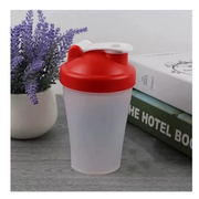 BKDRL Shaker-Flasche für Proteinpulver mit klassischem Schlaufenverschluss, BPA-frei, sicherer Schraubdeckel, offener Klappdeckel, BPA-frei, 473 ml, Rot/Transparent, 400 ml