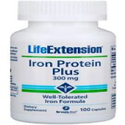 Life Extension Eisen Protein Plus 300mg Well-Tolerated Eisen Formel, 100 Kapseln