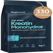 Creatin Monohydrat Pulver 1Kg - 330 Portionen Reines Kreatin Monohydrat - 11 Mon
