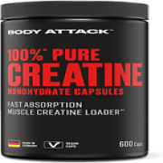 Body Attack 100% Pure Creatin - 600 Kapseln - Made in Germany - Hochwertiges Mik