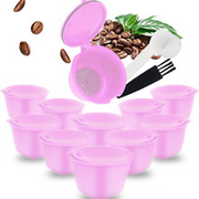 10 Stück Nachfüllbare Kaffeekapsel Mit Löffel Und Bürste, Wiederverwendbare Kaps