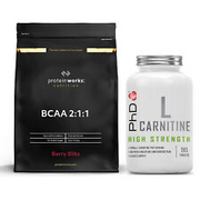 BCAA Powder Inta-Workout Berry Blitz 500G + PHD L-Carnitine 90 Caps DATED 08/23