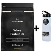 Protein Works Whey Protein Powder Unflav 2KG + ON Water Bottle DATED SEPT/23