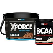 ProElite 4KG X-FORCE MASS GAINER PROTEIN BLEND + PURE BCAA POWDER 500g RECOVERY