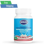 Milkaid Lactase Enzyme Chewable Tablets for Lactose Intolerance Relief,60 tablet