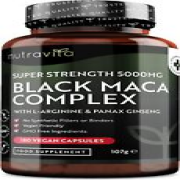 Maca Root Capsules 5000mg (High Strength) – 180 Vegan Black (6 Month Supply)...