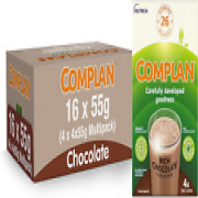 Complan Rich Chocolate Nutritional Drink Sachets, 4 x 55 g Pack of 4
