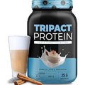 Nutrology TRIPACT Protein Powder, 7-in-1 Meal Replacement Shake with Grass Fed Whey Protein Powder - Vanilla Latte Cinnamon (40 Servings) & Creamy Chocolate (40 Servings)