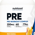 Nutricost Pre-Workout Complex Powder (60 Servings, Peach Mango) - Pre-Workout Supplement with Beta-Alanine, Taurine & Amino Acids