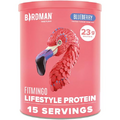 BIRDMAN Fitmingo High Protein Vegan Powder - 24g Protein, Hyaluronic & Collagen Boosters, Non-GMO, Non-Dairy (510g (15 Servings), Blueberry)