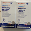 2 Walgreens Children's Immunity Probiotic 30 Chewable Tablets Strawberry Vanilla