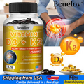 Vitamin K2 + Vitamin D3 (5000 IU) 30/60/120 Capsules - Gluten Free-Free Shipping