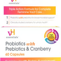 Probiotics with Prebiotics & Cranberry Feminine Health Supplement - 60 Capsules