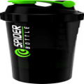 Spider bottle,protein shaker cup 3 in 1 (3 Layers) Black & Green 16 fl oz
