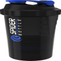 Spider bottle,protein shaker cup 3 in 1 (3 Layers) Black & Blue 16 fl oz