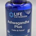 Life Extension Ashwagandha Plus Calm & Focus 60 vegetarian capsules Non GMO