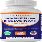 Vitamatic Magnesium Bisglycinate 500Mg - 120 Vegetarian Capsules