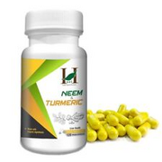 Herbal & Organic Neem & Turmeric Powder in Veg Capsules 120 (450 mg) Free Ship