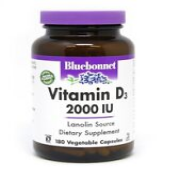 Bluebonnet Vitamin D3 2000 IU 180 VegCap