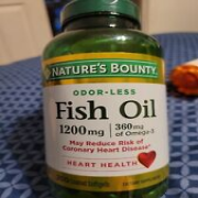 Nature’s Bounty Odor-less Fish Oil 1200mg 200 Coated Softgels NEW SEALED 11/2024