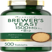 Carlyle Brewers Yeast Tablets with Vitamin B12 | 500 Count | 1500mg | Non-GMO &