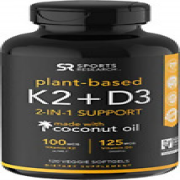 Sports Research Vitamin D3 + K2, Plant-Based, 120 Veggie Softgels