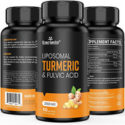 Liposomal Turmeric Curcumin Supplements 2000 Mg (High Strength) with Black Peppe