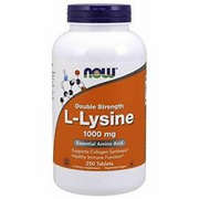 NOW Supplements, L-Lysine (L-Lysine Hydrochloride) 1,000 mg, Double Strength,...