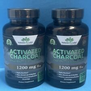 Lot Of 2 Organic Activated Charcoal capsules 1200mg highly absorbent