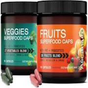 Fruits and Veggies Supplement [2-PACK], 57+ Whole Fruit & Vegetables, Probiotics