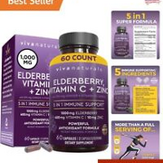 5-in-1 Elderberry Capsules with Zinc, Vitamin C, D, and Ginger - Immune Support