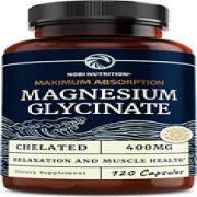 Magnesium Bisglycinate 400Mg | Chelated Bisglycinate for Muscle Relaxation, Bone
