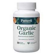 Pattern Wellness Odorless Organic Garlic - 1000mg - Healthy Immune, Circulato...